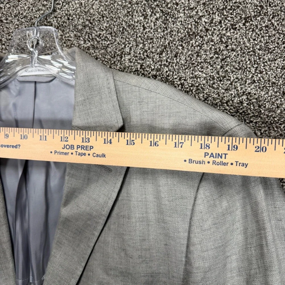 Calvin Klein Blazer Mens‎ 44L Gray Linen Extreme Slim Fit Sport Coat Jacket